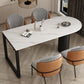 Simplicity Style Dining Table Stone Dinner Table with Metal Double Pedestal Clearhalo ' dining_table' 'Dining Tables & Seating' 'Dining Tables' 'furn' 'furn_dining_table' 'Furniture' 'furniture_dining_table' 'Kitchen & Dining Furniture' 'kitchen&dining_furn' 'kitchen' 'kitchen_dining_table' 1200x1200_f5e37af6-c832-4ccd-abcb-ef355d31f166