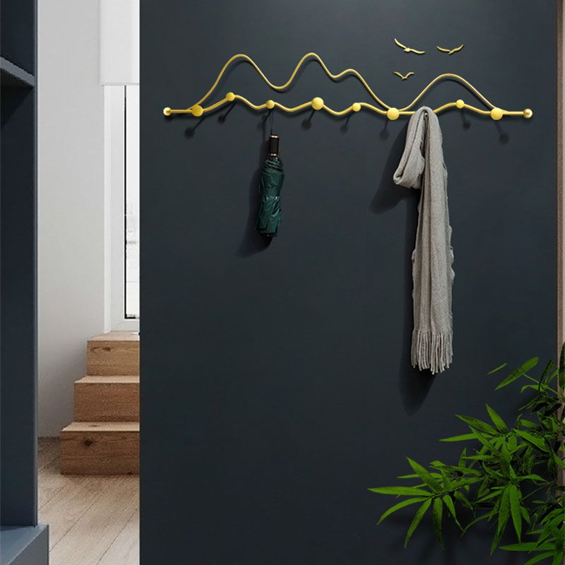 Ganci per ganci a parete a parete con planimetro metallico contemporaneo per la sala