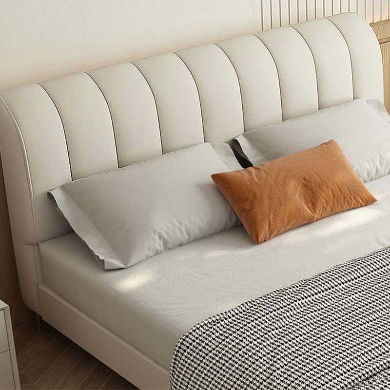 Testiera imbottita letto standard letto a legna in legno in bianco in bianco