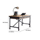 Industrial Solid Wood Office Desk Rectangular Writing Desk for Home