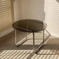 Modern Glass Top Round Coffee Table Sled Single Coffee Table