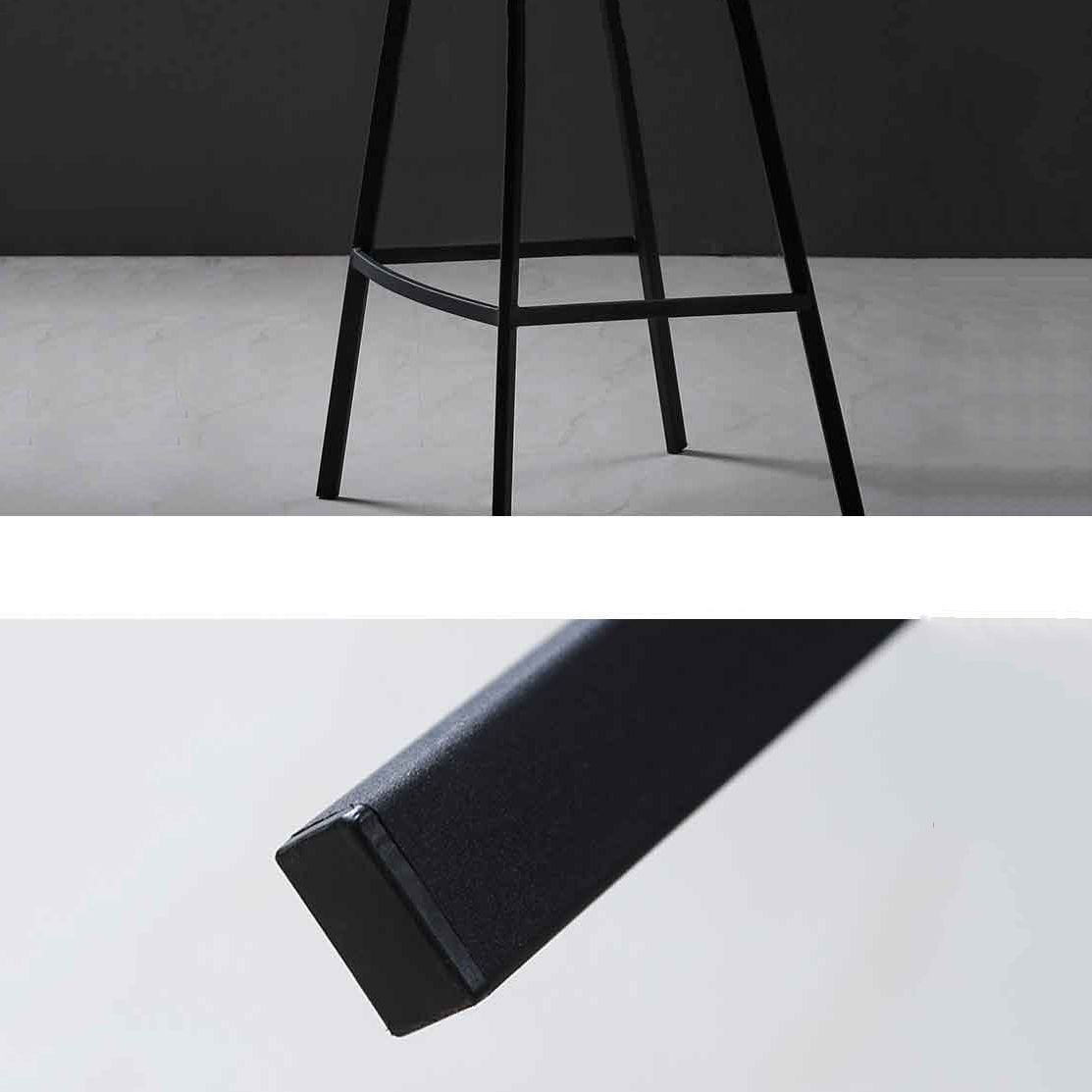 Faux Leather Saddle Seat Barstool Contemporary Armless Bar Stool with 4 Black Legs Clearhalo 'Bar Furniture' 'Bar Stools' 'bar_stools' 'furn' 'furn_bar_stools' 'Furniture' 'Kitchen & Dining Furniture' 1200x1200_f5e7138c-6c5d-4029-9de2-3c7633d23dbf