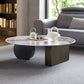 Mesa de centro rectangular de mármol blanco Mesa de cóctel redonda moderna