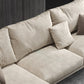 Contemporary White Faux Leather Sofa & Chaise Loose Back Sofa - 36.22" H