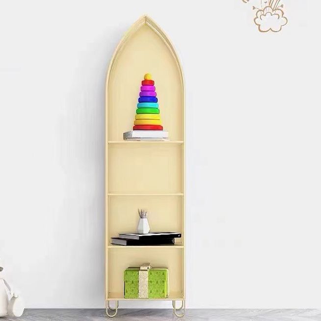 Modern Metal Bookcase Standard Closed Back Vertical Bookshelf for Home