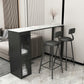 Faux Marble Black Counter Height Dining Table Industrial Metal Base Counter Wine Table