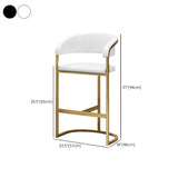 Sgabello da bar in ferro con banco di braccioli glam con cuscino e pedale in pelle