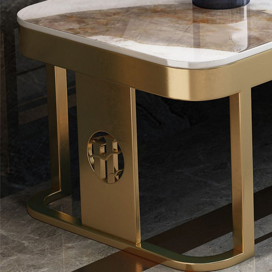 Mesa de café de pizarra Mesa de café de marco de glamour con cajón