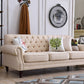 33.4"H Country Linen/Microfiber/Faux Leather Rolled Arm Tufted Sofa Clearhalo 'furn' 'furn_sofas' 'Furniture' 'furniture_sofas' 'kitchen' 'kitchen_sofas' 'Living Room Furniture' 'Sofa' 'sofas' 1200x1200_f5ebc173-473c-4797-8d65-019071174b9b