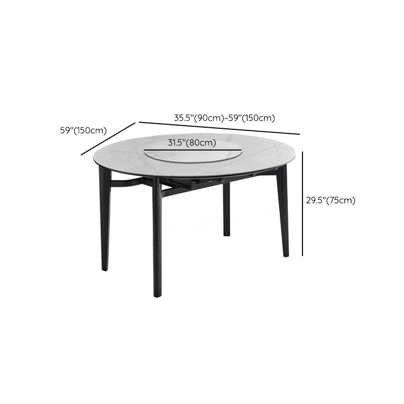 Slate and Wood Table Modern Minimalist Home Retractable Round Dining Table Clearhalo 'Dining Tables & Seating' 'Dining Tables' 'dining_table' 'furn' 'furn_dining_table' 'Furniture' 'Kitchen & Dining Furniture' 1200x1200_f5ebc2e4-4c1c-4397-8858-9704b4fa056d