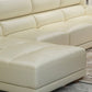 Nordic Style Sofa Bed Leather in Beige/grey/beige Cushioned Back Sofa