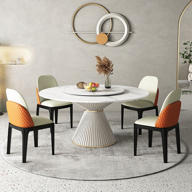Nordic Round Sintered Stone Dining Table for 4/6 with Pedestal Base Dining Set for Restaurant Clearhalo 'Dining Room Sets' 'Dining Tables & Seating' 'dining_room_set' 'furn' 'furn_dining_room_set' 'Furniture' 'furniture_dining_room_set' 'Kitchen & Dining Furniture' 'kitchen&dining_furn' 'kitchen' 1200x1200_f5f0ff98-d558-4688-8e93-03695852c2c1