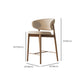 Solid Wood Dining Stools Low Back Upholstered Bar Stools with Footrest