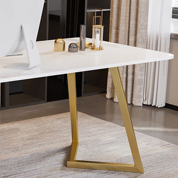グラムメタルオフィスデスクオフィス用のゴールデン長方形のライティングデスク
