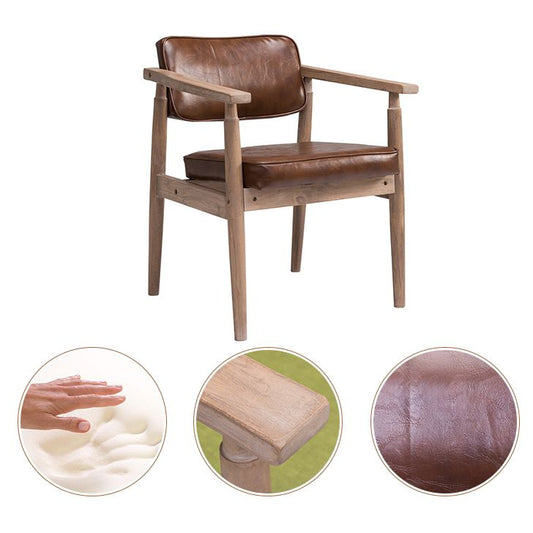 Country Style Dining Arm Chairs Open Back Leather Upholstered Armchair Clearhalo ' kitchen&dining_furn' 'Dining Chairs' 'Dining Tables & Seating' 'dining_chair' 'furn' 'furn_dining_chair' 'Furniture' 'furniture_dining_chair' 'Kitchen & Dining Furniture' 'kitchen' 1200x1200_f5f23f07-d821-42b7-a53f-369fbb96c809