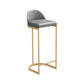 Low Back Upholstered Dining Stool Bucket Bar Stool with Metal Base
