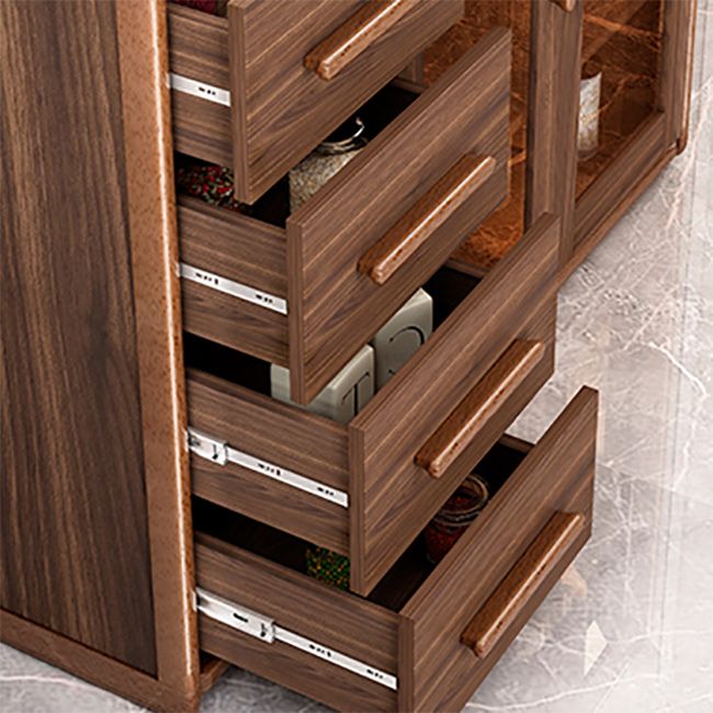 Moderne Sideboard Holzglas Türen Seitenbrett mit Schubladen und Schränken