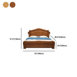 Herkömmliche Panel -Camelback mit Kopfteilkiefern Holzstandard Bett