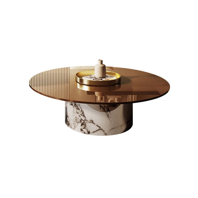 Round No Distressing Coffee Table Glass Pedestal Tropical Single Coffee Table Clearhalo 'Coffee & Accent Tables' 'Coffee Tables' 'coffee_tables' 'furn' 'furn_coffee_tables' 'Furniture' 'Living Room Furniture' 1200x1200_f5f7c760-41ef-4a7a-b9ee-3ff191780593