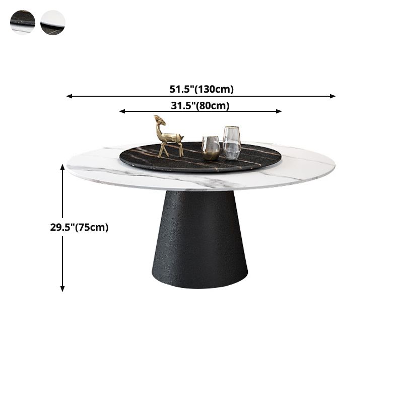 Modern Style Round Furniture Stone Dining Site Table with Pedestal Base Clearhalo ' dining_table' 'Dining Tables & Seating' 'Dining Tables' 'furn' 'furn_dining_table' 'Furniture' 'furniture_dining_table' 'Kitchen & Dining Furniture' 'kitchen&dining_furn' 'kitchen' 'kitchen_dining_table' 1200x1200_f5f8628a-3014-4426-9840-deca6e66d109