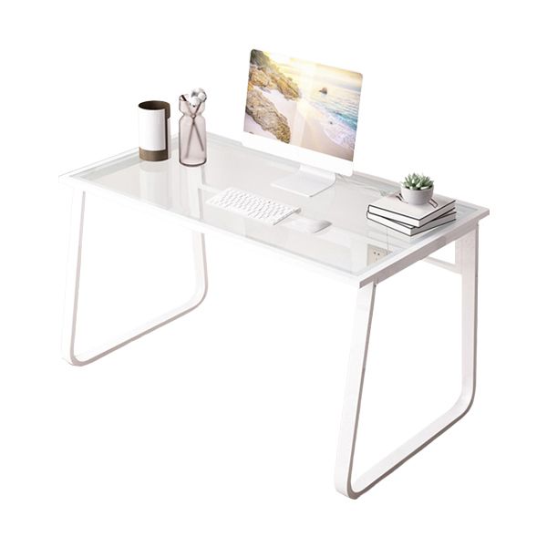 Bureau de bureau en verre moderne Base de traîneau 29.54 "TEL