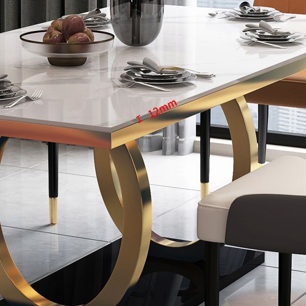 Traditional Luxury Rectangle Dining Table Stone Dinner Table with Trestle Base Clearhalo ' dining_table' 'Dining Tables & Seating' 'Dining Tables' 'furn' 'furn_dining_table' 'Furniture' 'furniture_dining_table' 'Kitchen & Dining Furniture' 'kitchen&dining_furn' 'kitchen' 'kitchen_dining_table' 1200x1200_f5f9feb0-49bc-4323-94d8-81be1aaea656