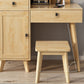 Rubberwood Vanity Set with Stool and Mirror Scandinavian Drawers Dresser Clearhalo 'Bedroom Furniture' 'furn' 'furn_makeup_vanities' 'Furniture' 'Makeup Vanities' 'makeup_vanities' 1200x1200_f5fa4457-978a-4fa3-bf9d-4145c01bf77d