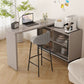 Table de tabouret de bar rectangulaire en bois Modem & Contemporary pour le salon