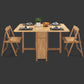 51'' Foldable Rubber Wood Table Medieval Modern Rectangle Table with Storage (only table) Clearhalo ' dining_table' 'Dining Tables & Seating' 'Dining Tables' 'furn' 'furn_dining_table' 'Furniture' 'furniture_dining_table' 'Kitchen & Dining Furniture' 'kitchen&dining_furn' 'kitchen' 'kitchen_dining_table' 1200x1200_f5fbc9d3-b13b-4e93-b072-5f13944de732