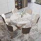 Modern 1/4/5/7 Pieces Dinette Set with White Sintered Stone Round Dining Table Set Clearhalo 'Dining Room Sets' 'Dining Tables & Seating' 'dining_room_set' 'furn' 'furn_dining_room_set' 'Furniture' 'furniture_dining_room_set' 'Kitchen & Dining Furniture' 1200x1200_f5fc1bda-f429-4220-aa79-c316808aa10b