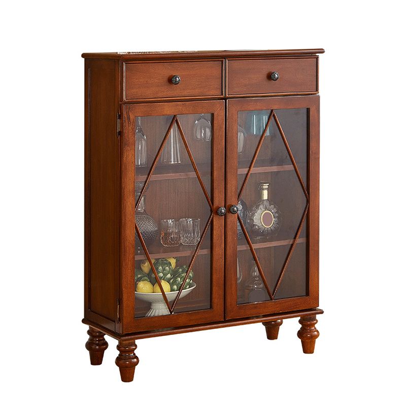 Mid-Century Modern Display Stand Rubberwood Display Cabinet with Doors for Dining Room Clearhalo 'Display & China Cabinets' 'display_china_cabinets' 'furn' 'furn_display_china_cabinets' 'Furniture' 'Kitchen & Dining Furniture' 1200x1200_f5fdfd28-748d-481b-a930-317458e807a6