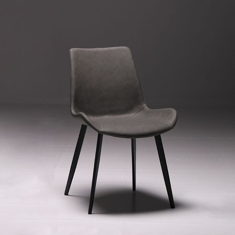 Contemporary Restaurant Leather Side Chair Solid Back Dining Chair Clearhalo ' kitchen&dining_furn' 'Dining Chairs' 'Dining Tables & Seating' 'dining_chair' 'furn' 'furn_dining_chair' 'Furniture' 'furniture_dining_chair' 'Kitchen & Dining Furniture' 'kitchen' 1200x1200_f5fe8a21-8c6a-4be1-854b-78f2a062aeed