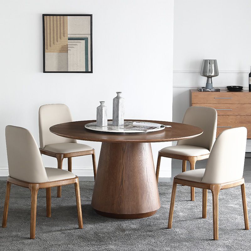 Solid Wood Dining Table Modern Round Dining Table with Pedestal Base Clearhalo 'Dining Tables & Seating' 'Dining Tables' 'dining_table' 'furn' 'furn_dining_table' 'Furniture' 'Kitchen & Dining Furniture' 1200x1200_f5ff147e-b480-4fcf-a52c-05f18653f4f0