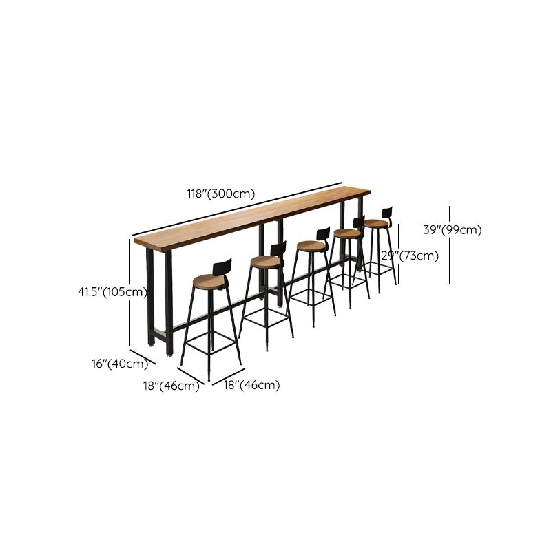 Ensemble de Table de Bar moderne, 1/3/4/5/6 pièces, ensemble de bistro rectangulaire en bois massif pour l'intérieur