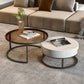 Rahmen-Basis-Design, runder Glas-/Kunsttisch, Couchtisch mit Metallbasis