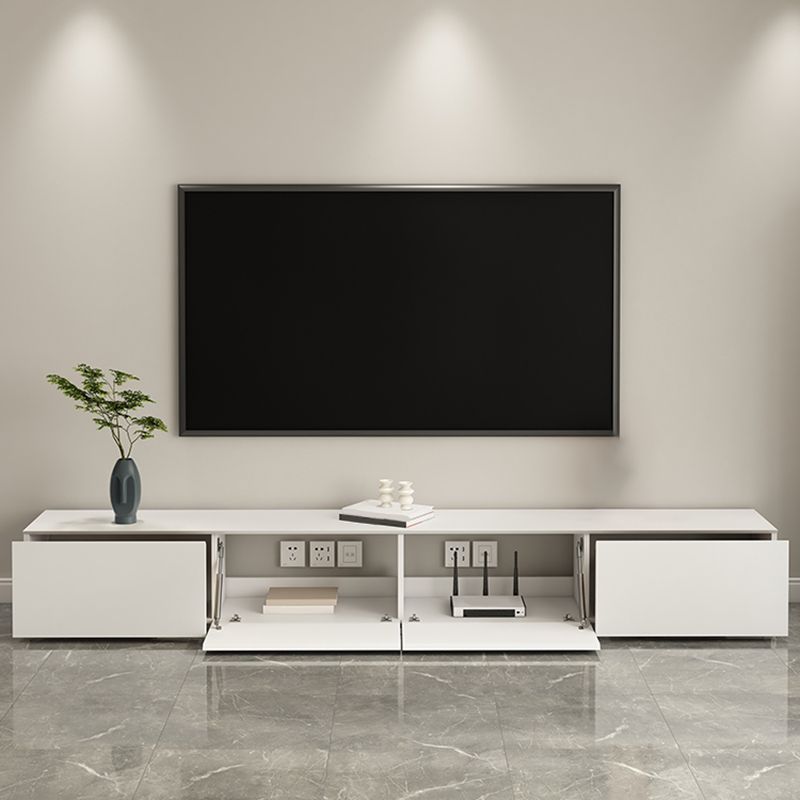White Engineered Wood Media Console Contemporary TV Stand Console Clearhalo 'furn' 'furn_tv_stands_entertainment_centers' 'Furniture' 'Living Room Furniture' 'TV Stands & Entertainment Centers' 'TV Stands & Media Storage Furniture' 'tv_stands_entertainment_centers' 1200x1200_f6023c74-5f12-4945-8474-09caaaa27b42