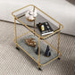 Contemporary Rectangular Side Table with Shelf, Glass Top Corner Table