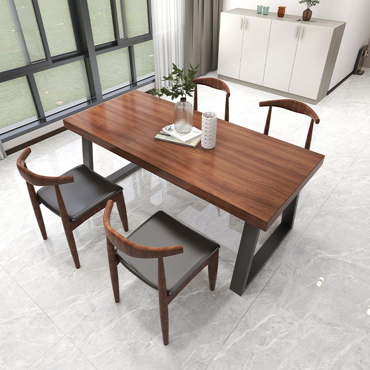 Industrial Solid Wood Top Dining Room Set with Rectangle Shape Dining Set for restaurant Clearhalo 'Dining Room Sets' 'Dining Tables & Seating' 'dining_room_set' 'furn' 'furn_dining_room_set' 'Furniture' 'furniture_dining_room_set' 'Kitchen & Dining Furniture' 'kitchen&dining_furn' 'kitchen' 1200x1200_f6031029-2b79-4dd8-b847-0ed100e85ff2