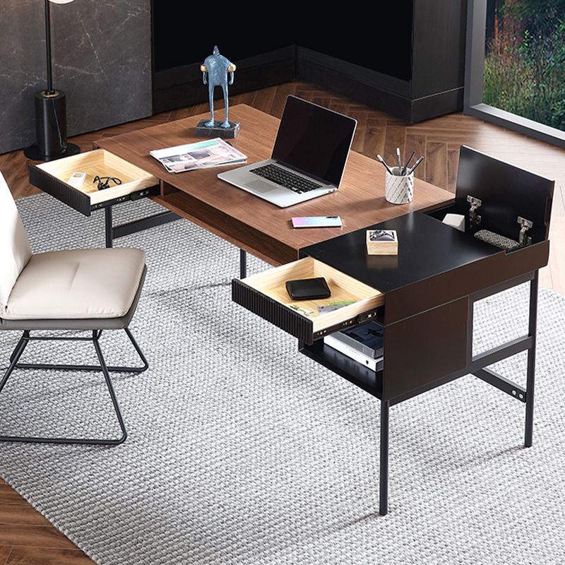 Industrial Engineered Wood Writing Desk Rectangular Office Desk with 2 Drawers Clearhalo 'furn' 'furn_office_desk' 'Furniture' 'Office Desks' 'Office Furniture' 'office_desk' 1200x1200_f60374eb-8936-4beb-a976-c4c42006aca9