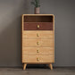 Glam Home Opbergkist Verticale rubberen houten kist met lades