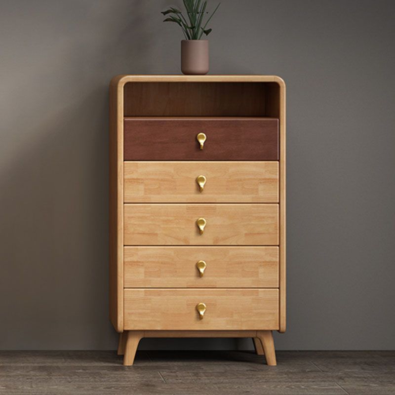 Glam Home Opbergkist Verticale rubberen houten kist met lades