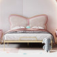 Low Profile Standard Bed Gold Metal Bed Frame with Upholstered Headboard Clearhalo 'Bedroom Furniture' 'Beds' 'furn' 'furn_beds' 'Furniture' 1200x1200_f6048a3f-48c9-43a6-92c3-8648567af839