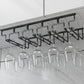 Contemporary Metal Wine Glass Rack Hanging Glass & Stemware Holder in Black