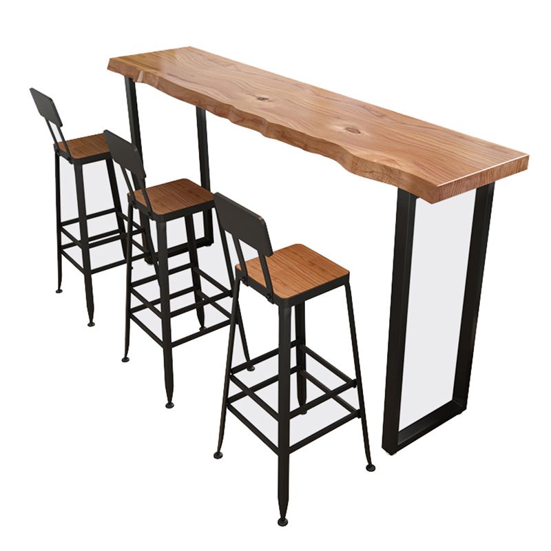 Pine Wood Bar Dining Table Modern Bar Table with Sled Base for Milk Tea Shop Clearhalo 'Bar Furniture' 'Bar Tables' 'bar_tables' 'furn' 'furn_bar_tables' 'Furniture' 'furniture_bar_tables' 'Kitchen & Dining Furniture' 1200x1200_f605aca0-d172-4554-946c-db82b33584d4