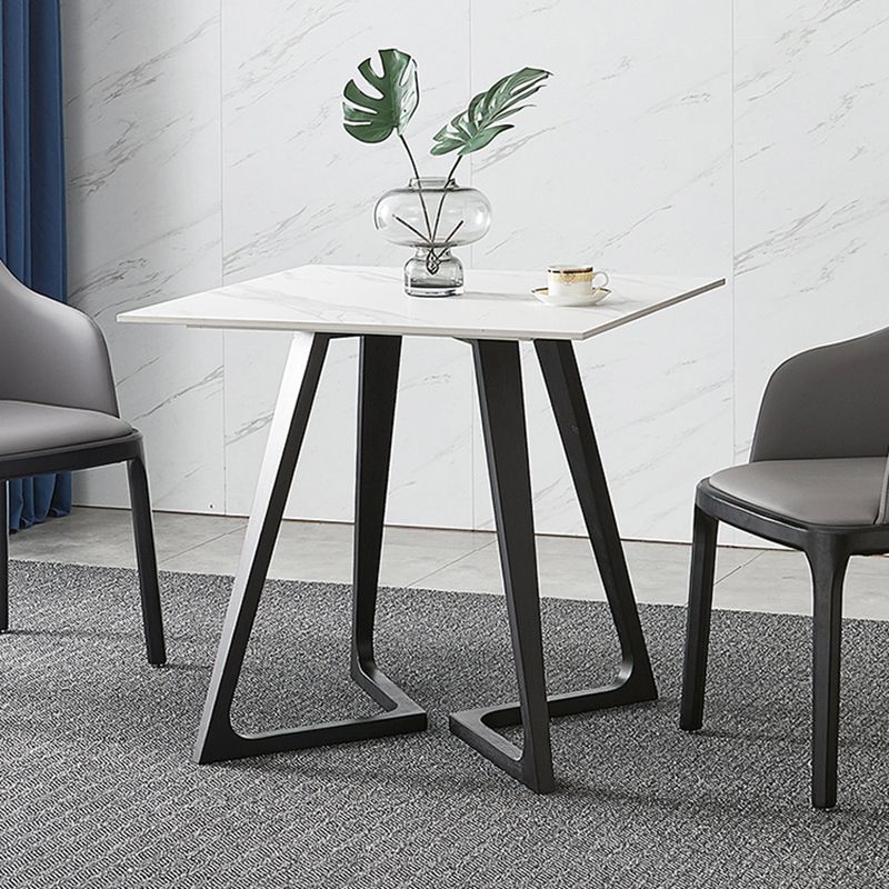 Sintered Stone Dining Table Industrial Double Pedestal Table for Dining Room Clearhalo ' dining_table' 'Dining Tables & Seating' 'Dining Tables' 'furn' 'furn_dining_table' 'Furniture' 'furniture_dining_table' 'Kitchen & Dining Furniture' 'kitchen&dining_furn' 'kitchen' 'kitchen_dining_table' 1200x1200_f60630e4-9a03-46e6-8037-5c4db2f63120