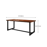 Rectangle Industrial Brown Dining Table Solid Wood and Metal Trestle Base Dining Table Clearhalo 'Dining Tables & Seating' 'Dining Tables' 'dining_table' 'furn' 'furn_dining_table' 'Furniture' 'Kitchen & Dining Furniture' 1200x1200_f607469f-0478-43d3-9b6b-f8fed5bb78b4
