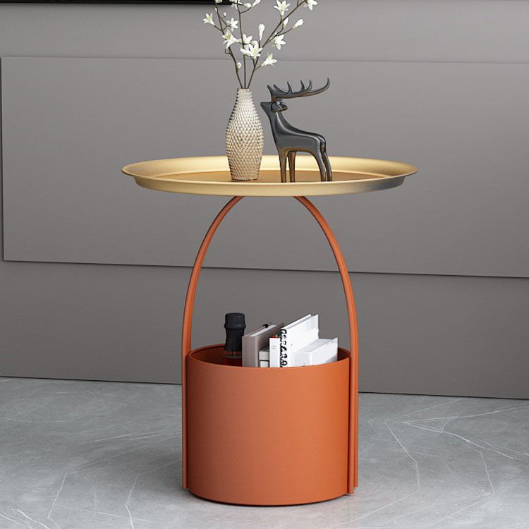 Round -Tablett Top Side Table Metall -Podest -Endtisch mit Speicher