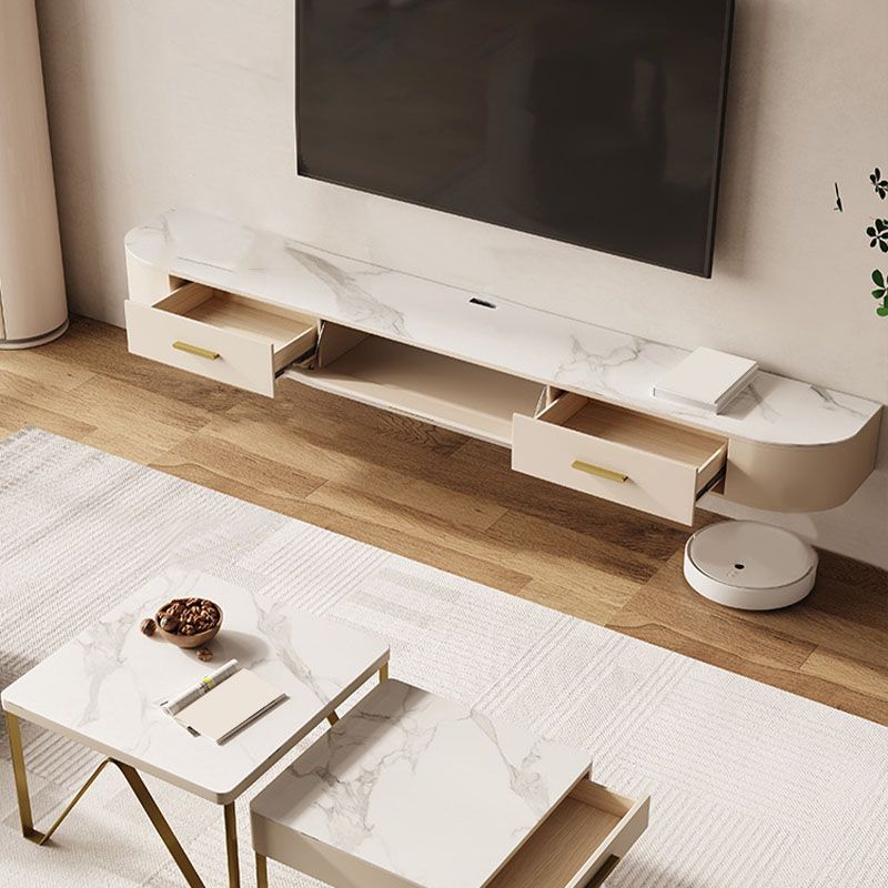Consola flotante de piedra moderna para medios de TV, consola para sala de estar