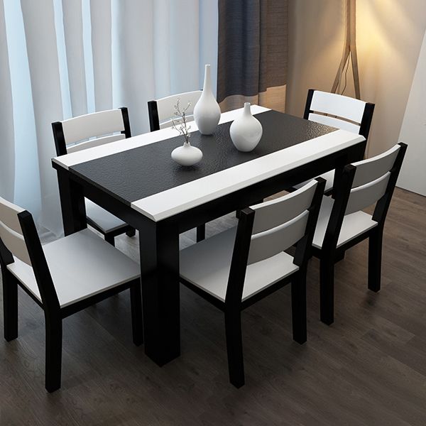 Mesa de comedor de piedra industrial de las piernas del rectángulo 4 de la mesa de cena de la cocina