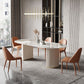 Glam Oval Dining Table Stone Top Dining Table with Double Pedestal in White Clearhalo 'Dining Tables & Seating' 'Dining Tables' 'dining_table' 'furn' 'furn_dining_table' 'Furniture' 'Kitchen & Dining Furniture' 1200x1200_f60af79b-b726-4f87-9223-26e4813dc64e